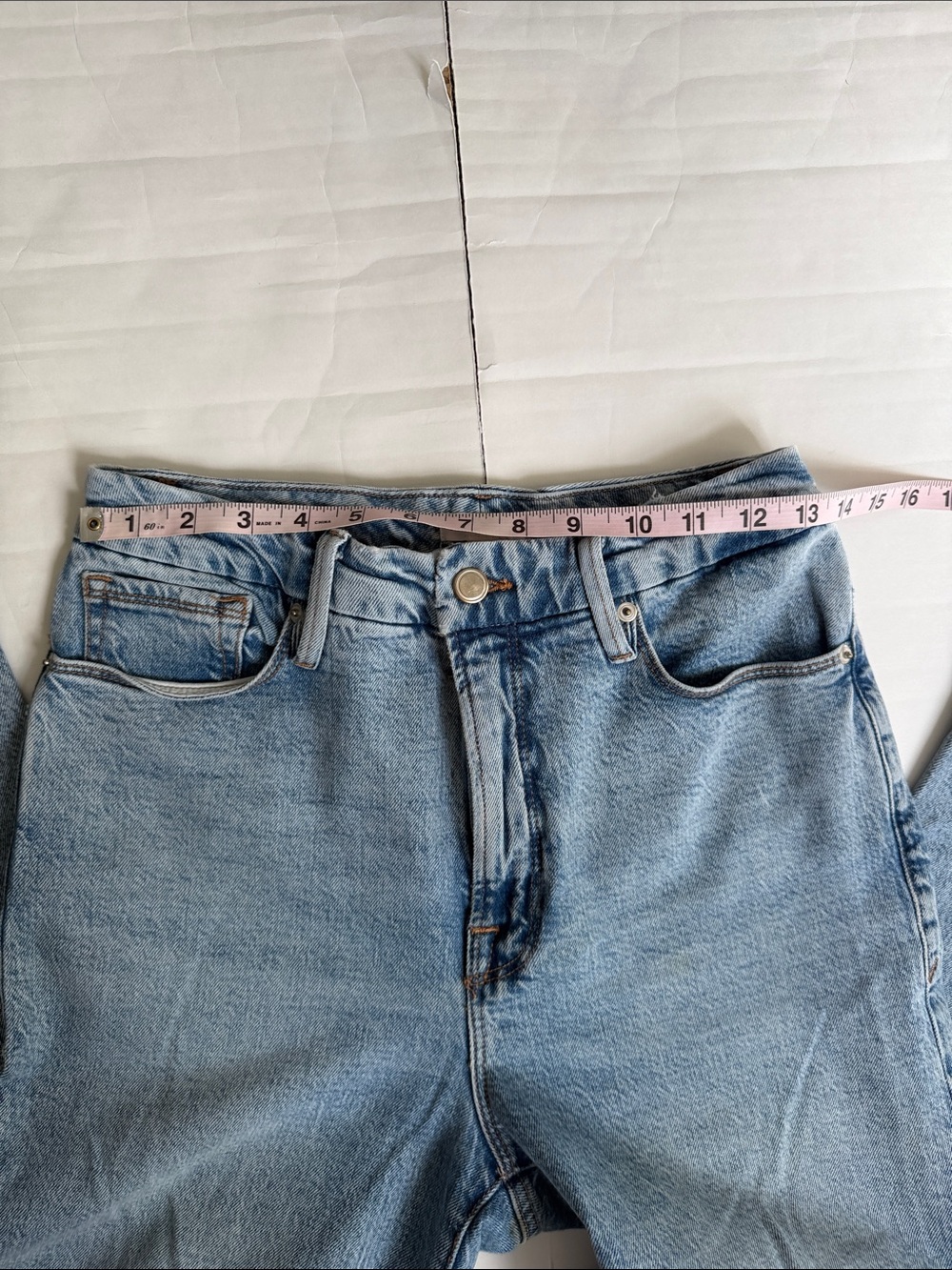Good American Mid Blue High Rise Inseam Slit Jeans - Picture 9 of 13
